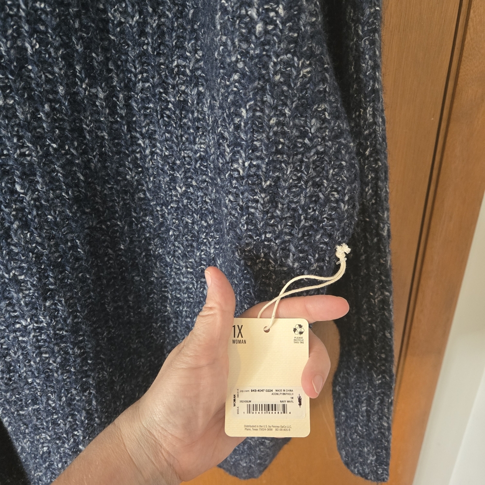 Blue V-Neck Sweater - Picture 7 of 8
